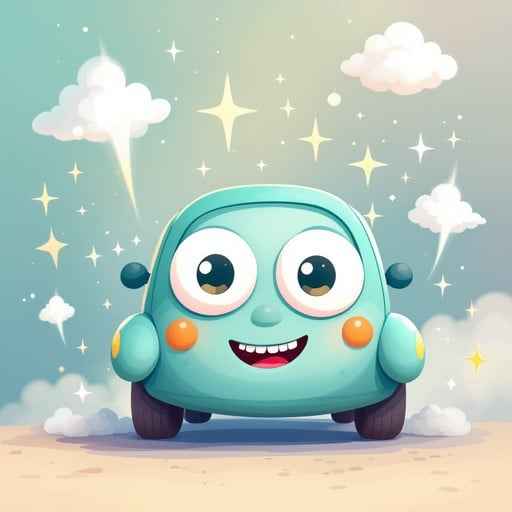 Happy Turquoise Car