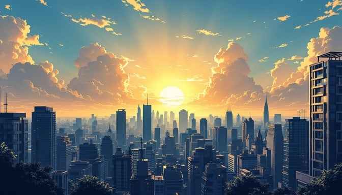 Golden City Sunset