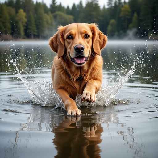 Splashing Golden Retriever Splashing Golden Retriever