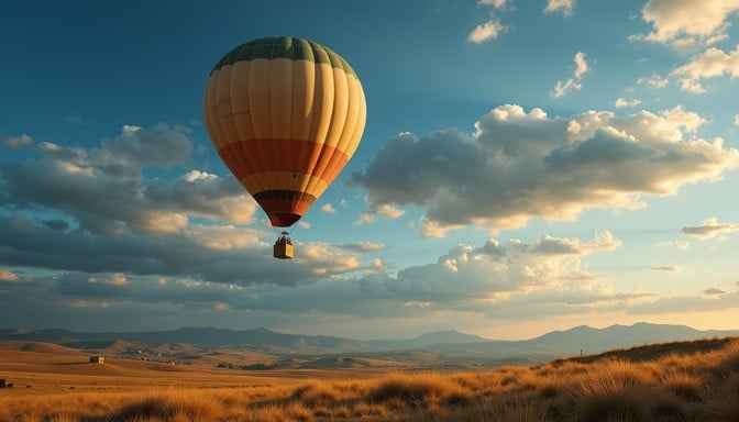 Soaring Golden Balloon