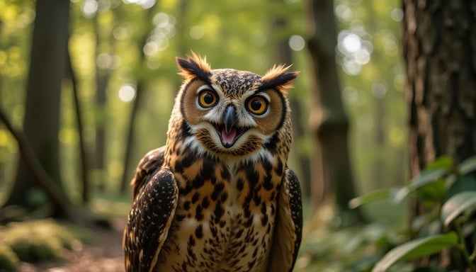 Watchful forest owl