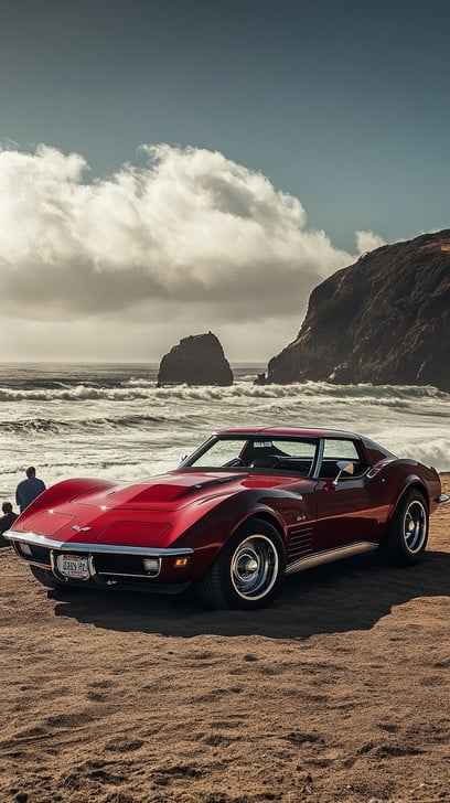 Vintage Beachside Corvette