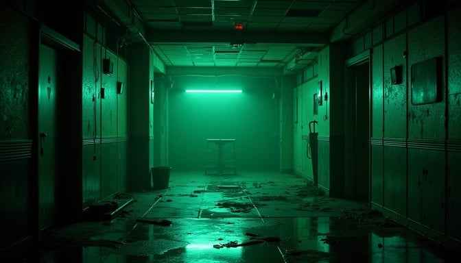 Eerie Green Hallway Eerie Green Hallway