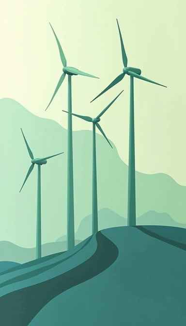 Geometric Windmill Landscape