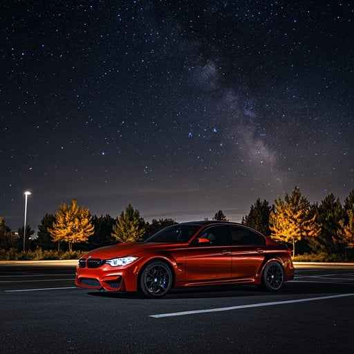 Red car night