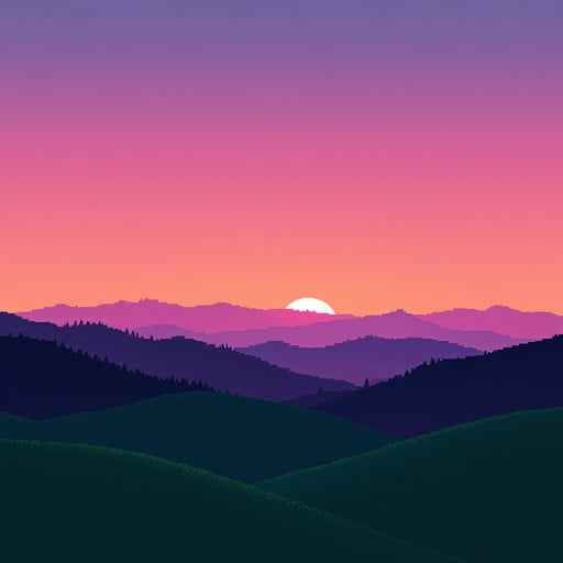 Pixelated Sunset Hills