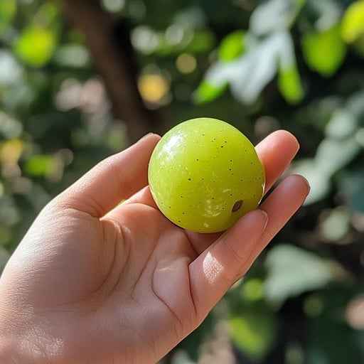 Green plum held