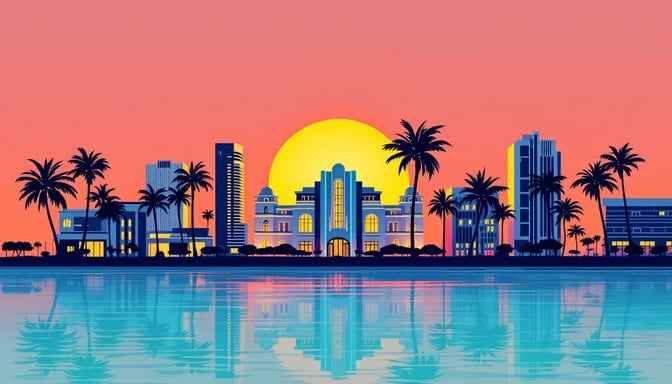 Miami Sunset Silhouette Miami Sunset Silhouette