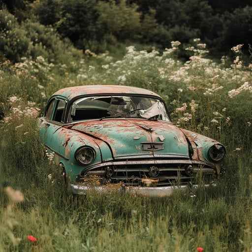 Abandoned vintage car