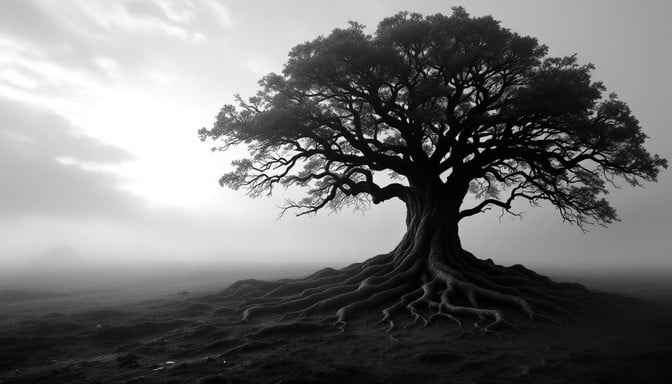 Ancient Tree Silhouette