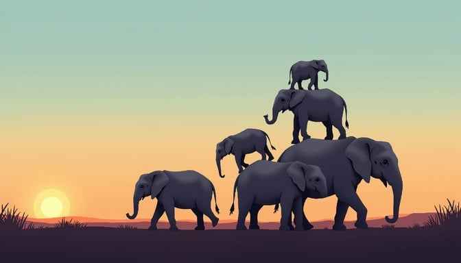 Sunset Elephant Pyramid Sunset Elephant Pyramid