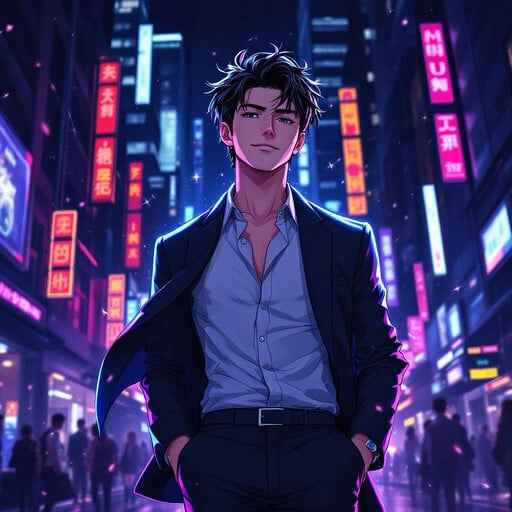 Neon Night Businessman Neon Night Businessman