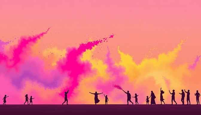 Colorful Festival Silhouettes