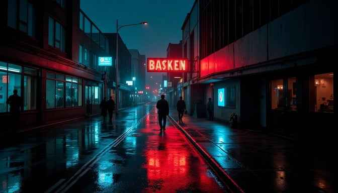 Neon Rain Reflections