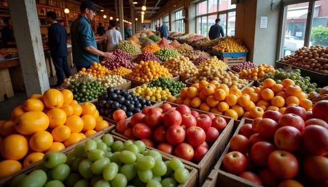Vibrant fruit market