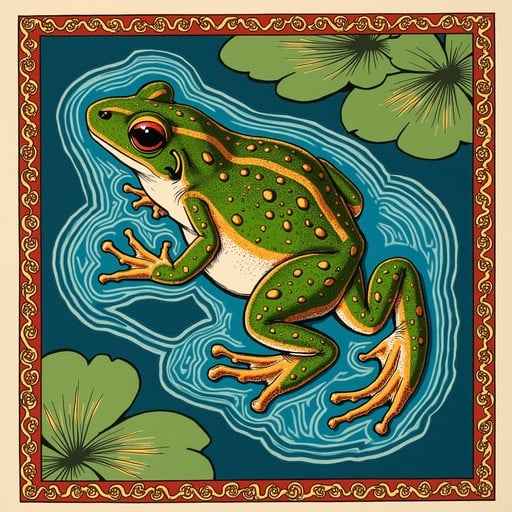 Vibrant Ukiyo-e Frog Vibrant Ukiyo-e Frog