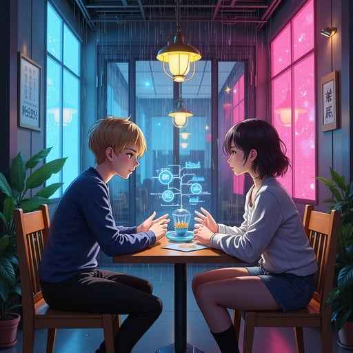 Cyberpunk Cafe Date