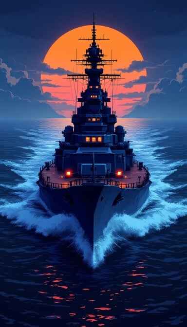 Battleship Meets Sunset