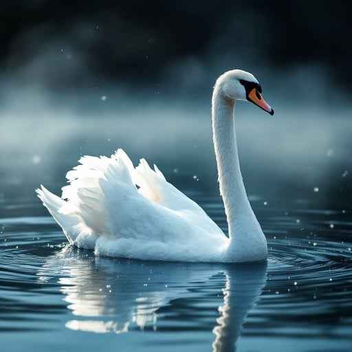 Graceful Swan Glides