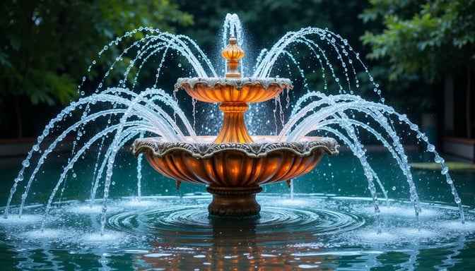 Illuminated Garden Fountain