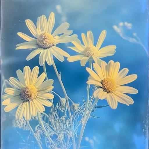 Blooming daisies skyward Blooming daisies skyward