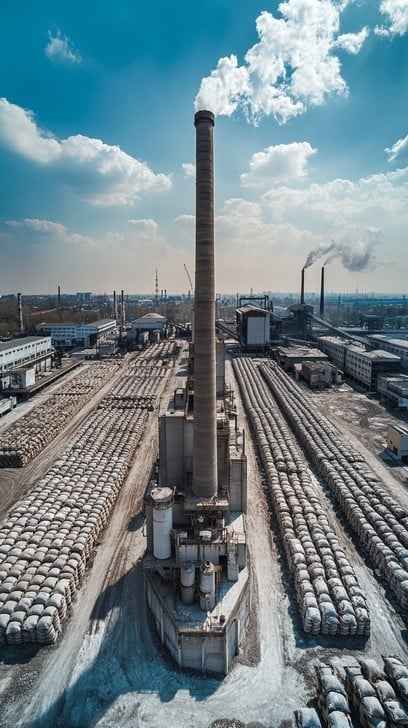 Industrial chimney standing