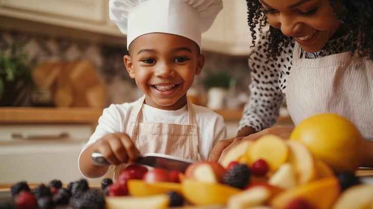 Joyful cooking moment