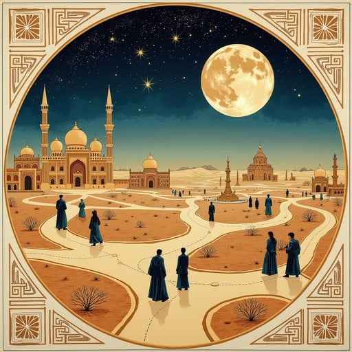 Moonlit Desert Mosque