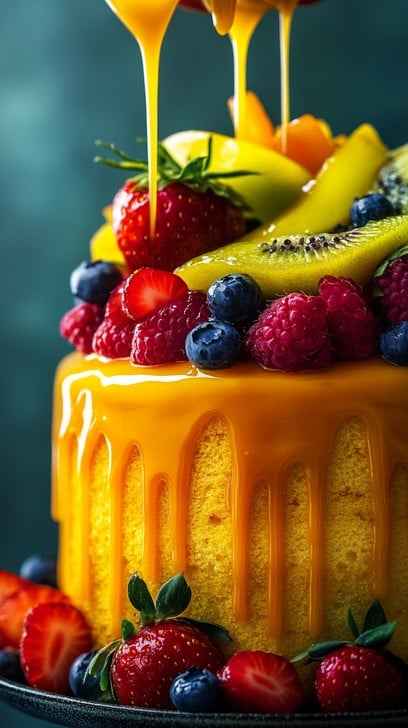 Fruit topped cake