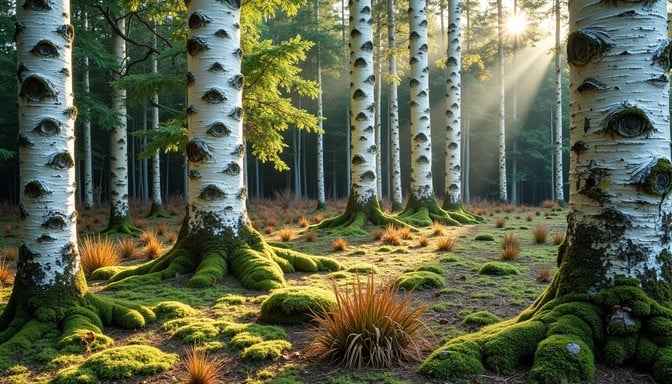 Sunlit Birch Forest Sunlit Birch Forest
