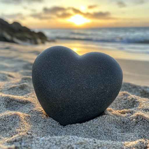 Sunset heart beach