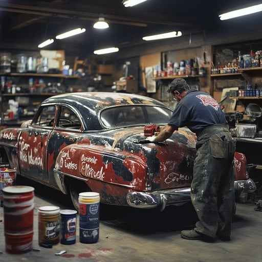 Man restores car