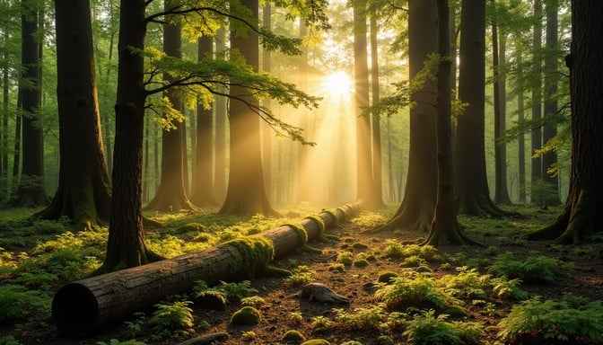 Sunlit Ancient Forest