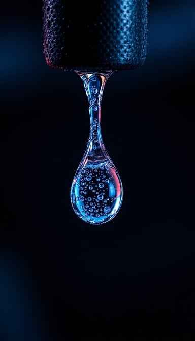 Suspended Blue Droplet