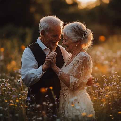 Elderly Couple Dancing