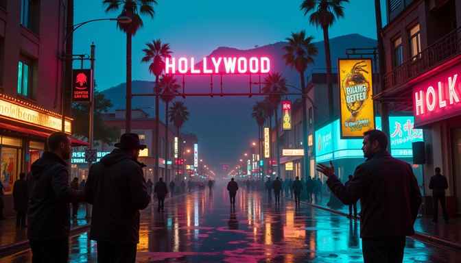 Neon Hollywood Rain
