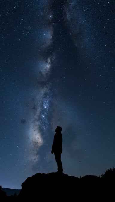 Stargazing Human Silhouette
