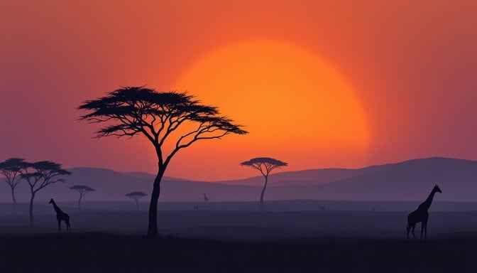 African Safari Sunset