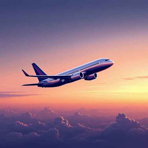 Sunset Airplane Journey Sunset Airplane Journey