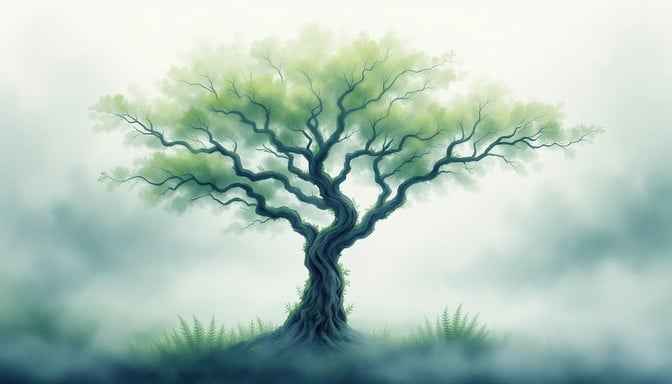 Misty Tree Dawn
