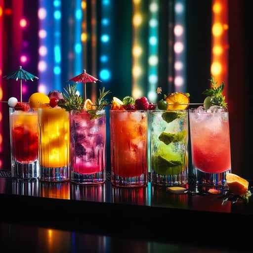 Colorful cocktail lineup
