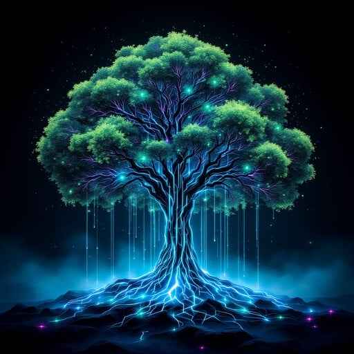 Glowing Digital Tree