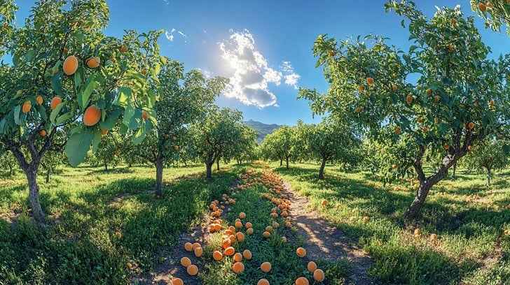 Sunny orange grove