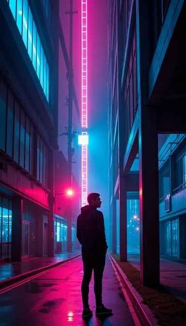 Neon Urban Solitude
