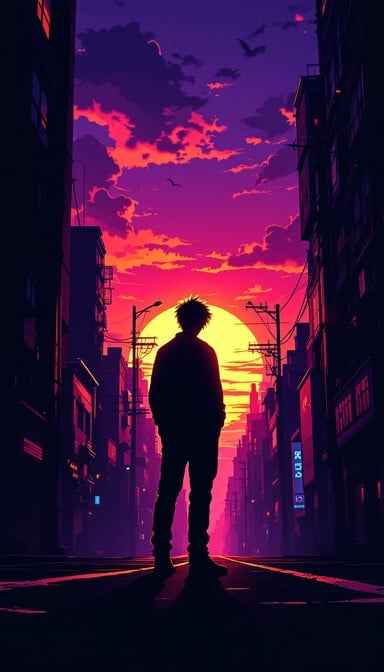 Sunset City Silhouette Sunset City Silhouette