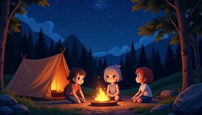 Starlit Campfire Friends