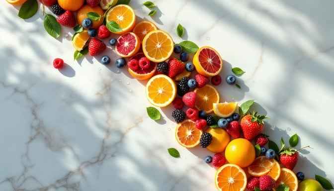 Colorful fruit assortment