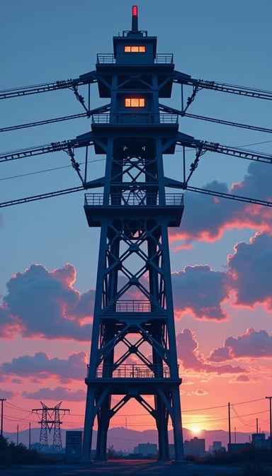 Tower Against Sunset