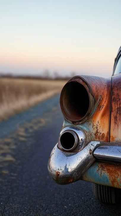 Rusty car tailpipe Rusty car tailpipe
