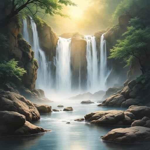 Misty Asian Waterfall Misty Asian Waterfall